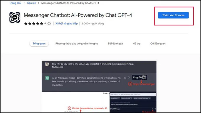 Sử dụng ChatGPT trong ứng dụng Messenger