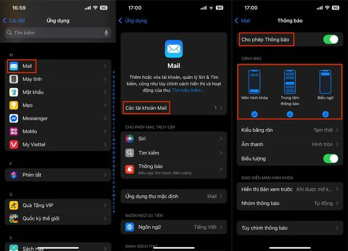 Không nhận được thông báo email có thể bắt nguồn từ việc cài đặt thông báo chưa được kích hoạt