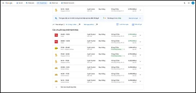 Các ưu điểm nổi bật của Google Flights