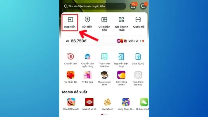 Bước 4 chuyển tiền từ ví ZaloPay sang ví Momo