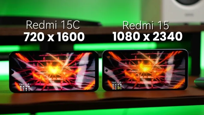 So sánh Redmi 15 4G và Redmi 15C 4G về màn hình