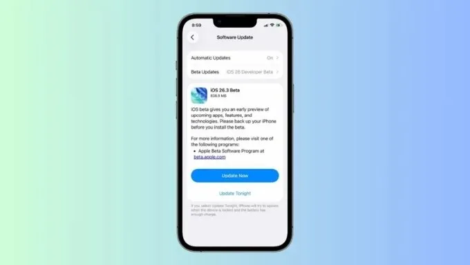 Hướng dẫn cài đặt iOS 26.3 Beta 1 trên iPhone