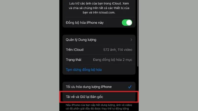 Tải ảnh từ iCloud về iPhone