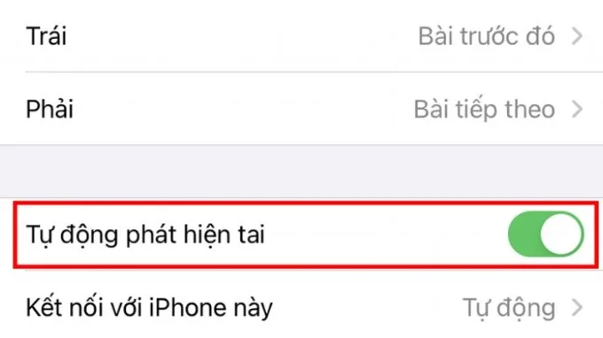 AirPods không tự động phát hiện tai