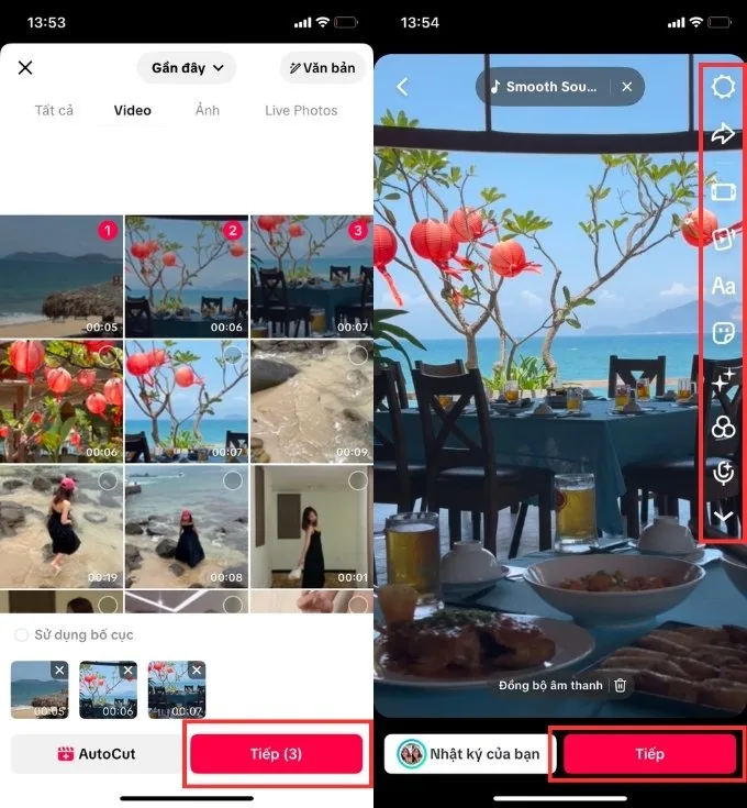 Ghép video trên iPhone với ứng dụng TikTok
