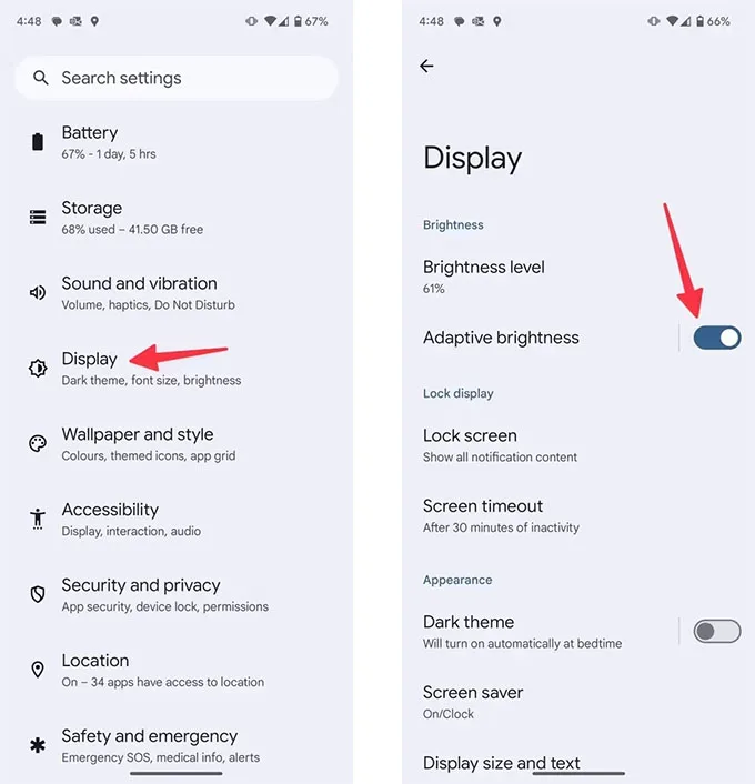 Giảm độ sáng màn hình trên Pixel 9 Pro