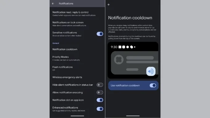 Tính năng Notification Cooldown
