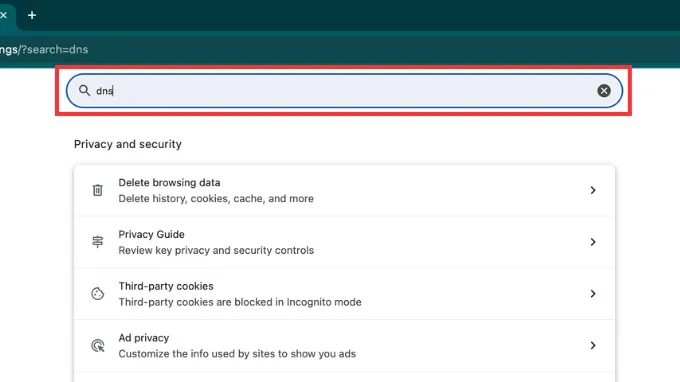 Sử dụng DNS mở (OpenDNS) trên Chrome