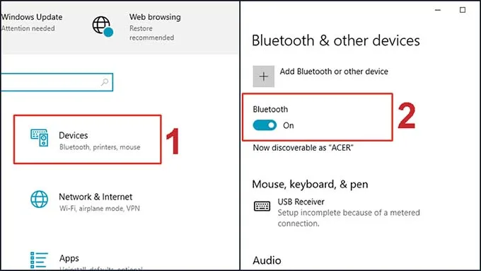 Kích hoạt Bluetooth trên máy tính
