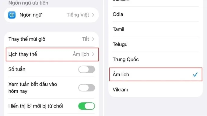 Hướng dẫn bật lịch âm trên iOS 26 cho iPhone