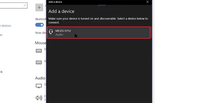 Chọn tai nghe Bluetooth của bạn để ghép nối