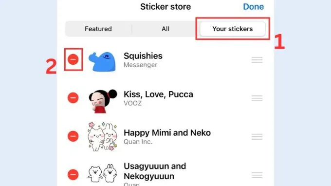 Cách xóa nhãn dán đã tải trên Messenger