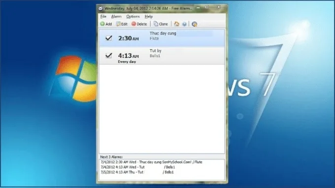 Cách đặt báo thức trên máy tính, laptop Windows 7
