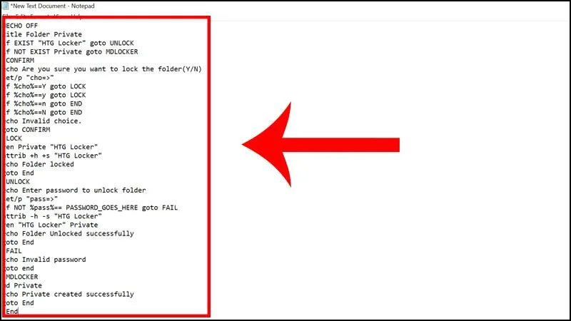 Cách đặt pass cho folder bằng đoạn mã lệnh