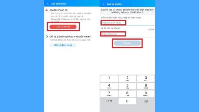 Vô hiệu hóa tài khoản Zalo