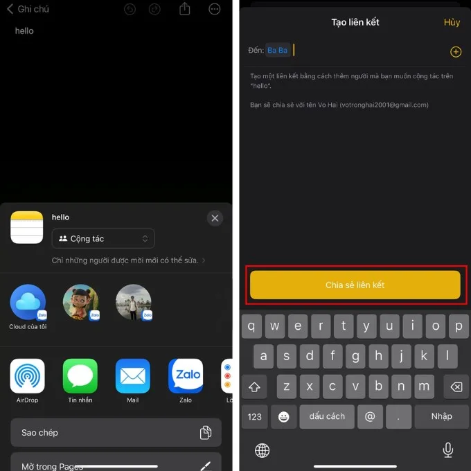 Cách chỉnh sửa file ghi chú cùng lúc trên iPhone