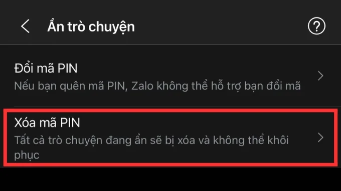 Làm gì khi quên mã pin PIN Zalo?