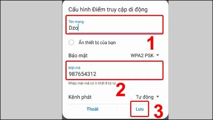Thực hiện thay đổi tên, mật khẩu Wifi