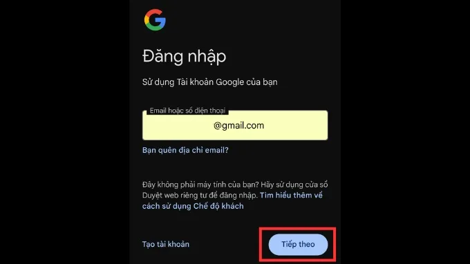 Cách lấy lại mật khẩu Gmail bằng số điện thoại