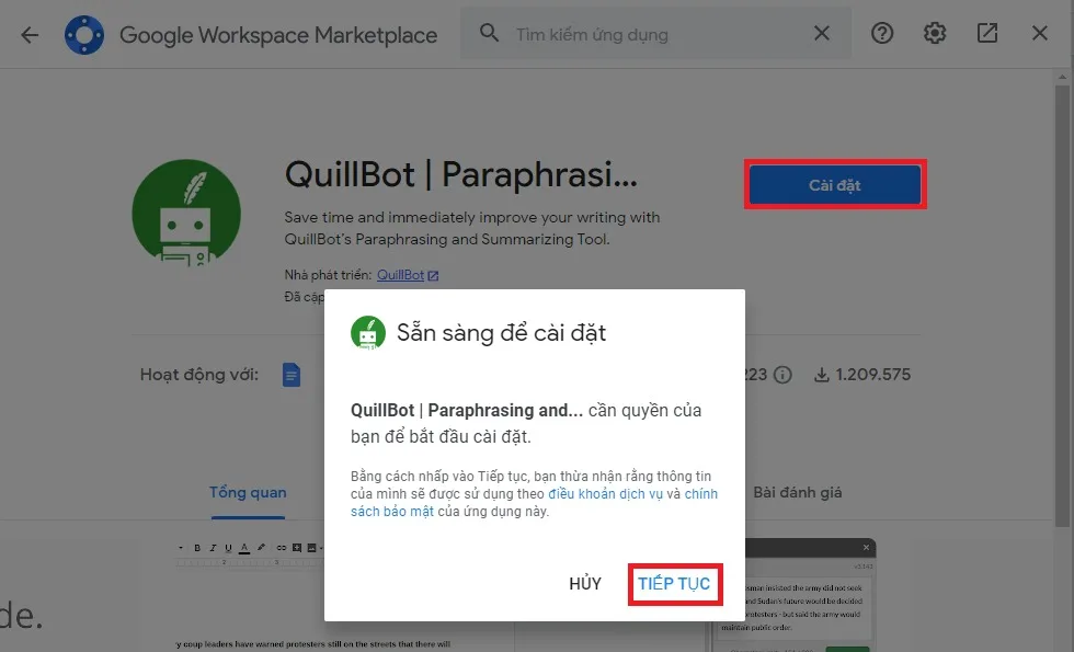 Hướng dẫn sử dụng Quillbot trên Google Docs