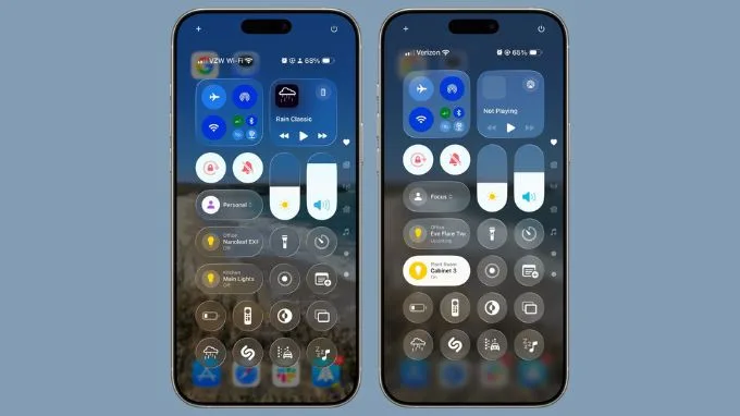 Trung tâm điều khiển nâng cấp giao diện trên iOS 26 Beta 2