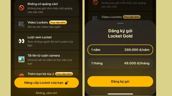 Nâng cấp gói Locket Gold để đăng ảnh có sẵn lên Locket