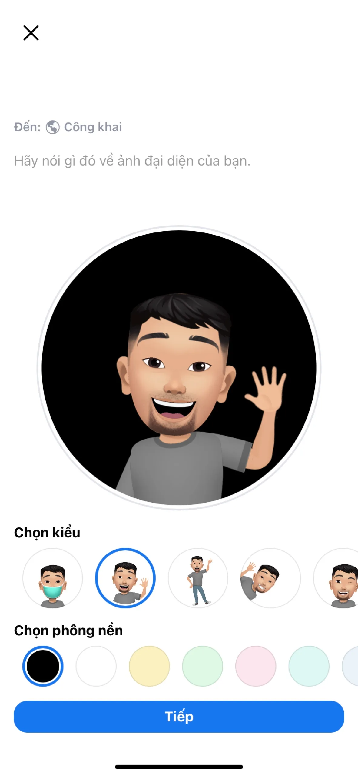 lựa chọn avatar đặt làm ảnh đại diện