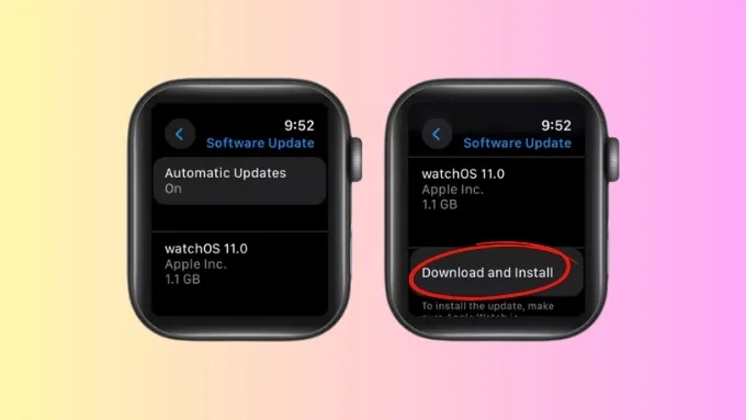 Nhấn Tải và cài đặt (Download and Install) để tiến hành cập nhật