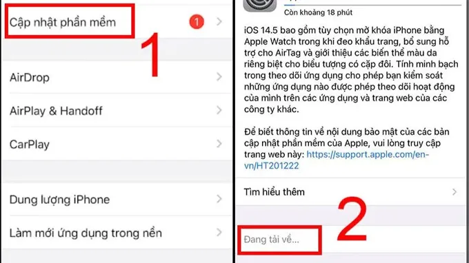 Cập nhật phần mềm iPhone