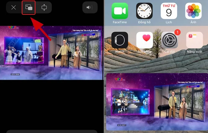 Bước 3 chia đôi màn hình iPhone bằng tính năng Picture-in-Picture