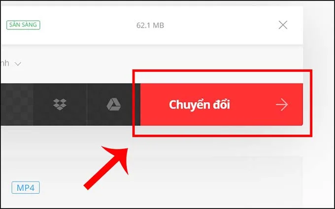 Nhấn “Chuyển đổi” sau khi chọn file muốn chuyển đổi xong
