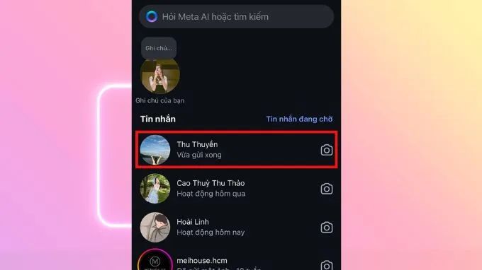 Mở cuộc trò chuyện cần hẹn giờ gửi tin nhắn trên Instagram