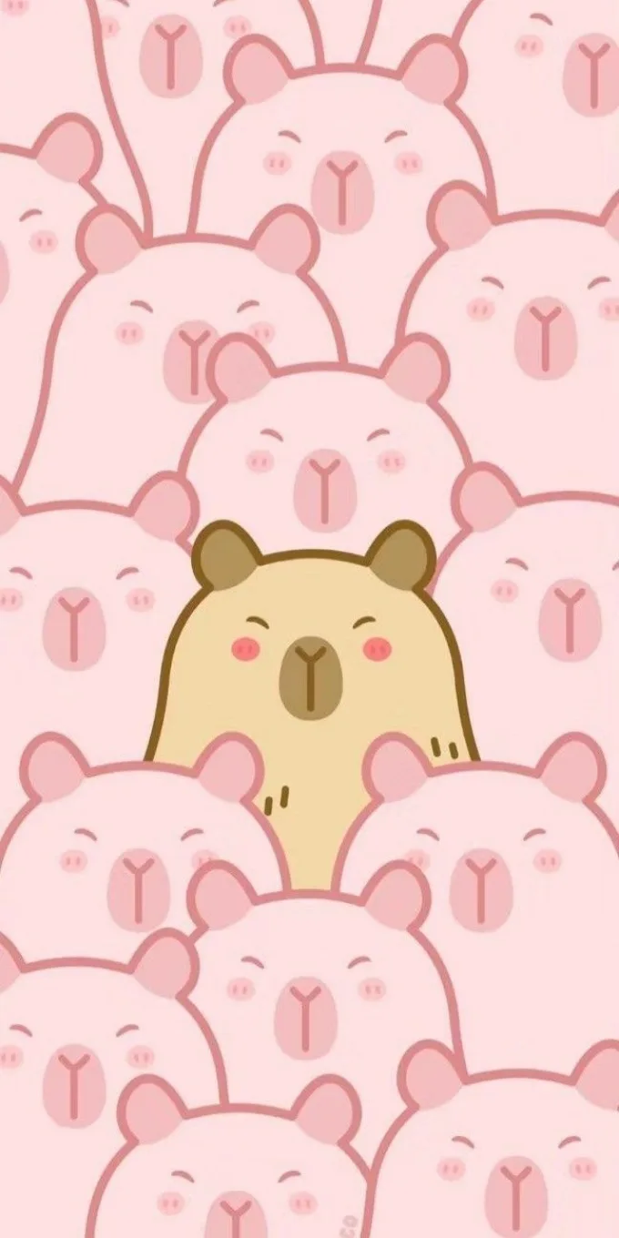 Hình nền Capybara màu hồng