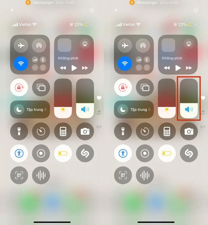Cách tắt chế độ im lặng trên iPhone bằng Control Center
