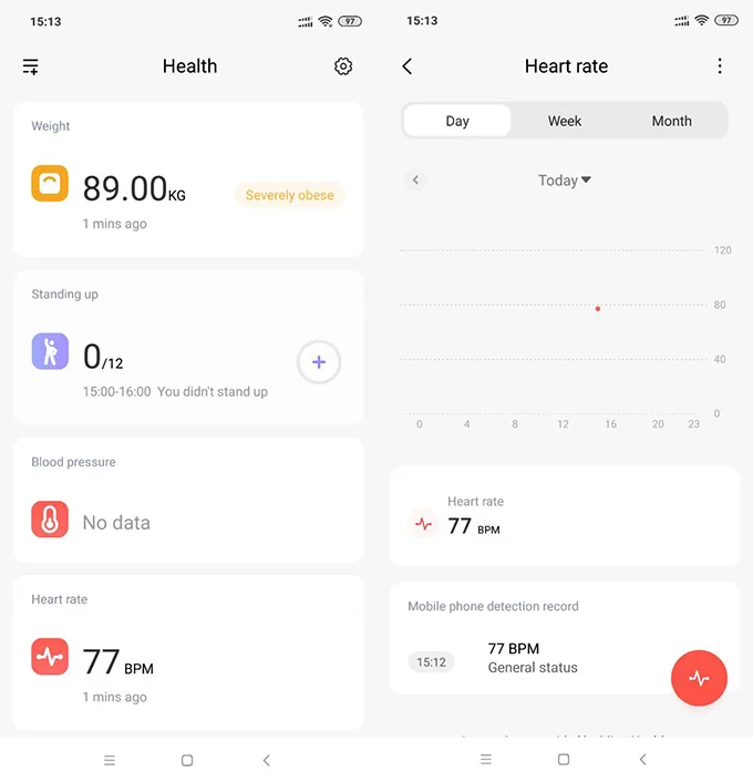 Cách đo nhịp tim trên điện thoại của Xiaomi bạn nên biết. Bước 2