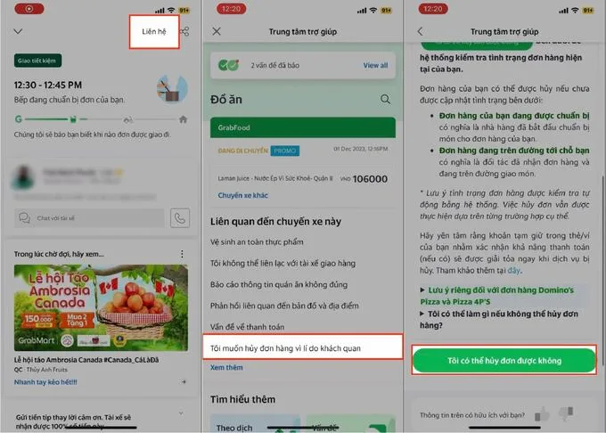 Hướng dẫn cách hủy đơn Grab Food nhanh chóng trên app