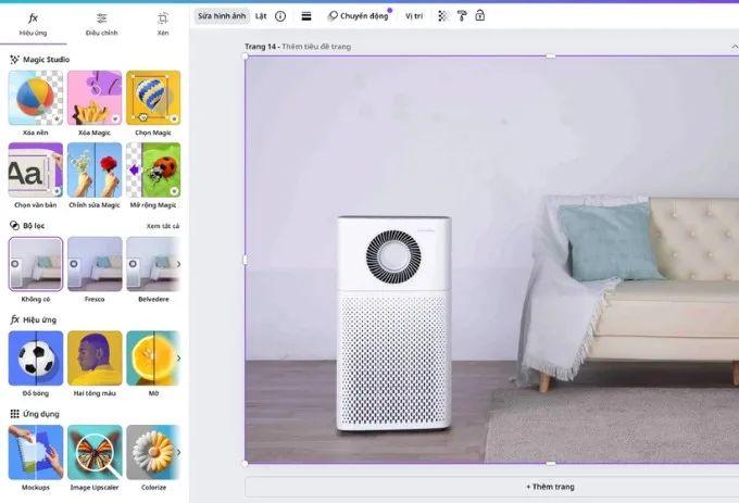 Bước 2 chỉnh ảnh bằng công cụ Magic trên Canva AI