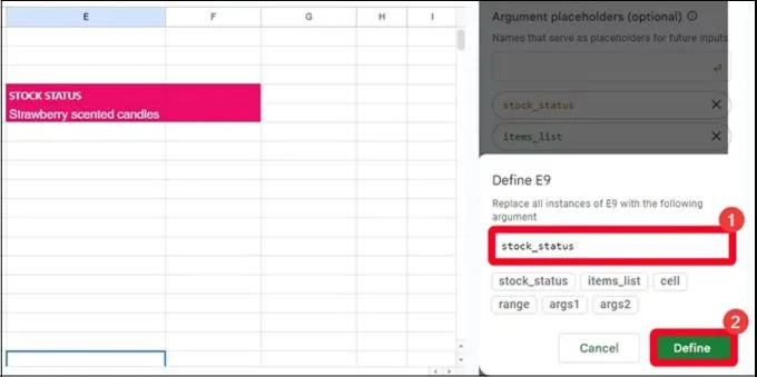 Cách tạo hàm được đặt tên trong Google Sheets trên trình duyệt web