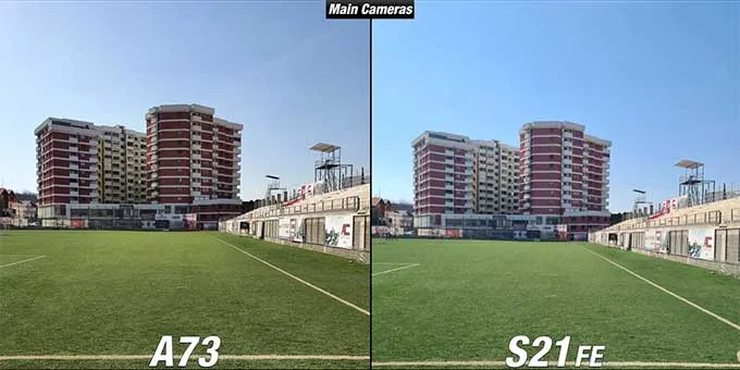 So sánh chi tiết camera Galaxy S21 FE và Galaxy A73 ống kính rộng