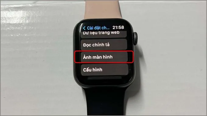 Chọn tiếp vào mục Ảnh màn hình