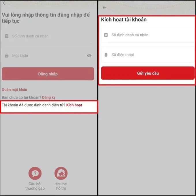 Kích hoạt tài khoản VNeID