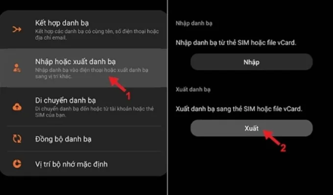 Xuất danh bạ để tiến hành hoàn tất cách lưu số điện thoại vào sim trên iPhone thông qua iCloud