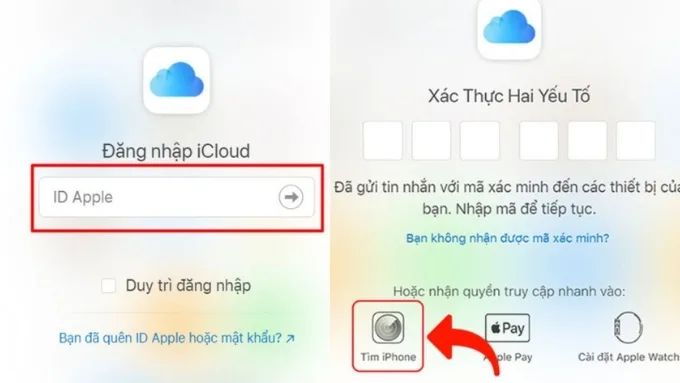 Tìm iPhone bị mất qua iCloud