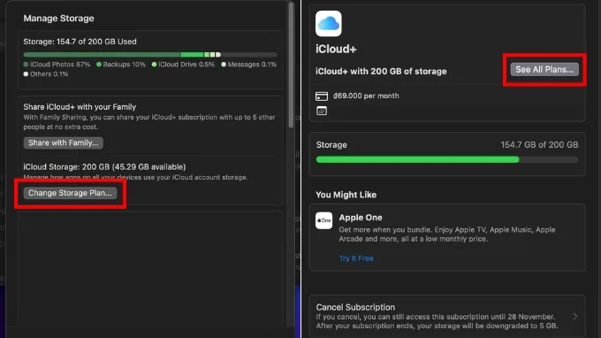 Cách mua thêm dung lượng iCloud trên MacBook