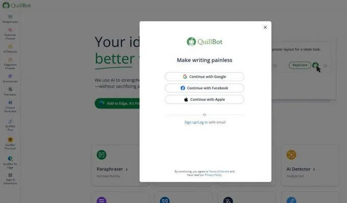Cách đăng ký tài khoản Quillbot
