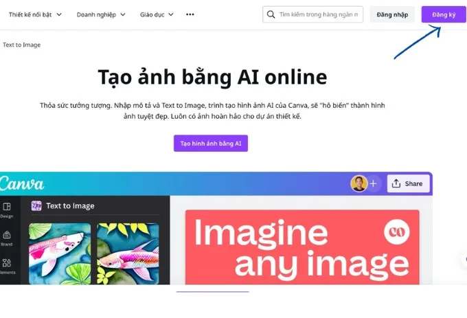 Bước 1 tạo tài khoản Canvas AI