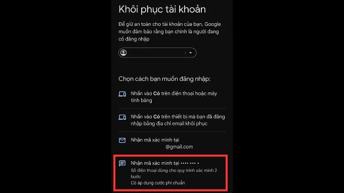 Cách lấy lại mật khẩu Gmail bằng số điện thoại