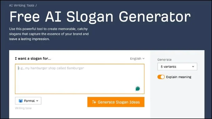 Công cụ AI tạo Slogan hay