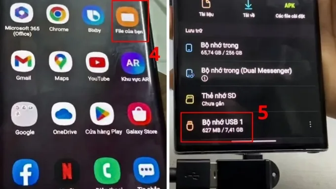 Mở ứng dụng Tệp hoặc File (tùy theo từng dòng điện thoại)