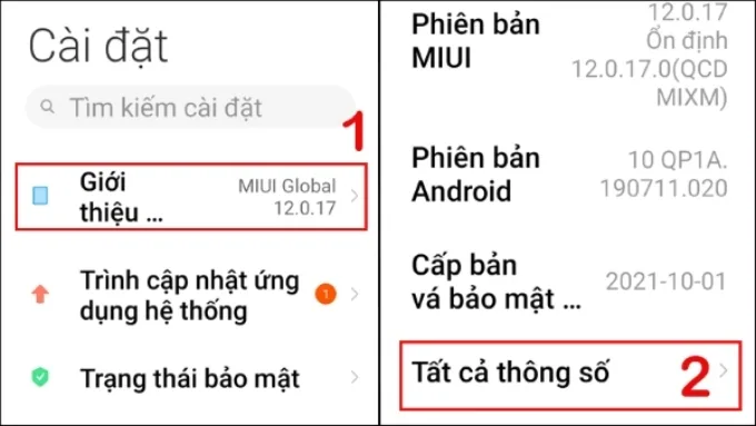 Vào Cài đặt (Settings) trên điện thoại Xiaomi